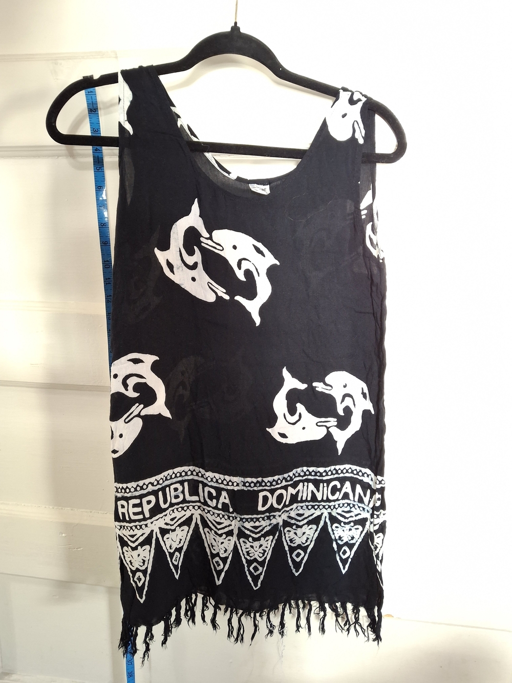 Punta Cana Dominican Republic Dolphin Fringe Tank Top (CFD016)